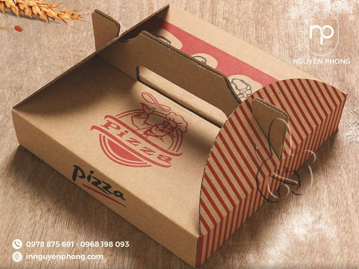 Mẫu hộp carton 3 lớp sóng E đựng pizza